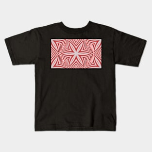 Red and white Sea star pattern Kids T-Shirt